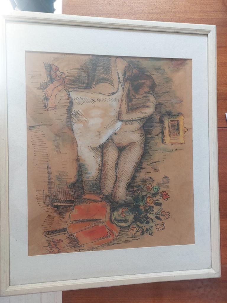 Edmond Wingen liggend naakt, Antiek en Kunst, Ophalen