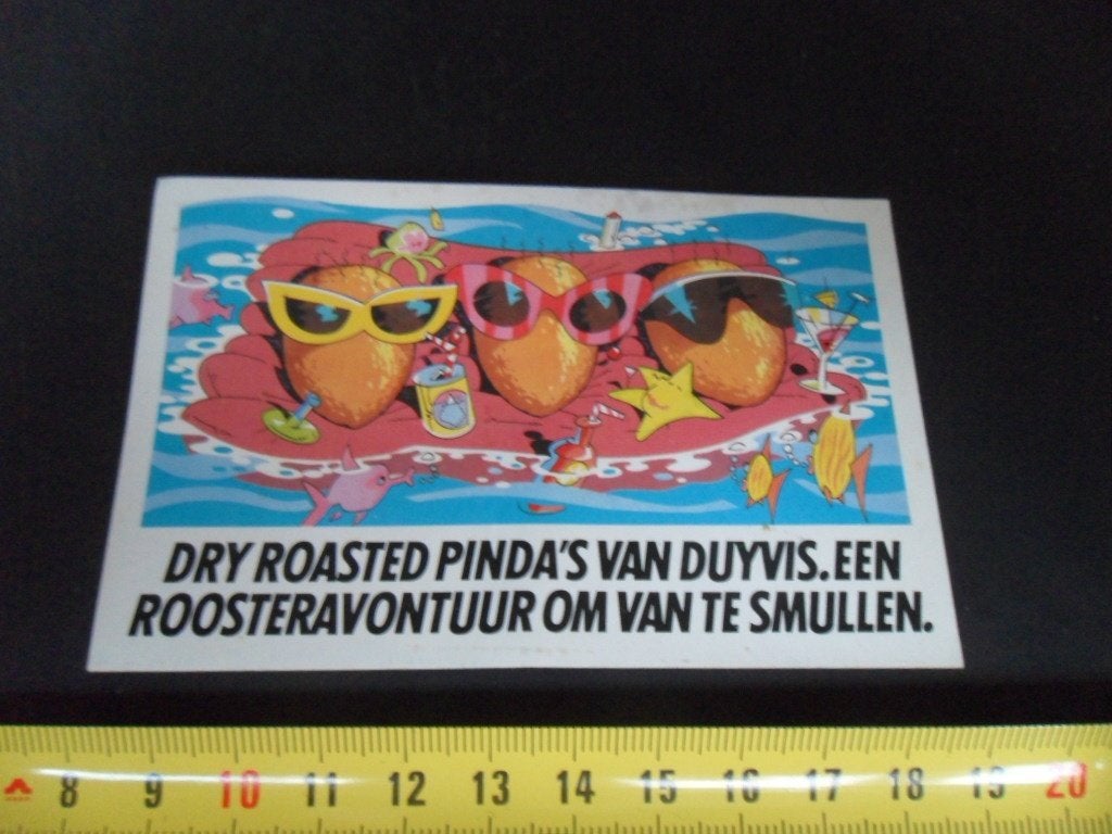 sticker dry roasted pinda van duyvis strip zwemmen luchtbed, Verzamelen, Ophalen of Verzenden, Zo goed als nieuw