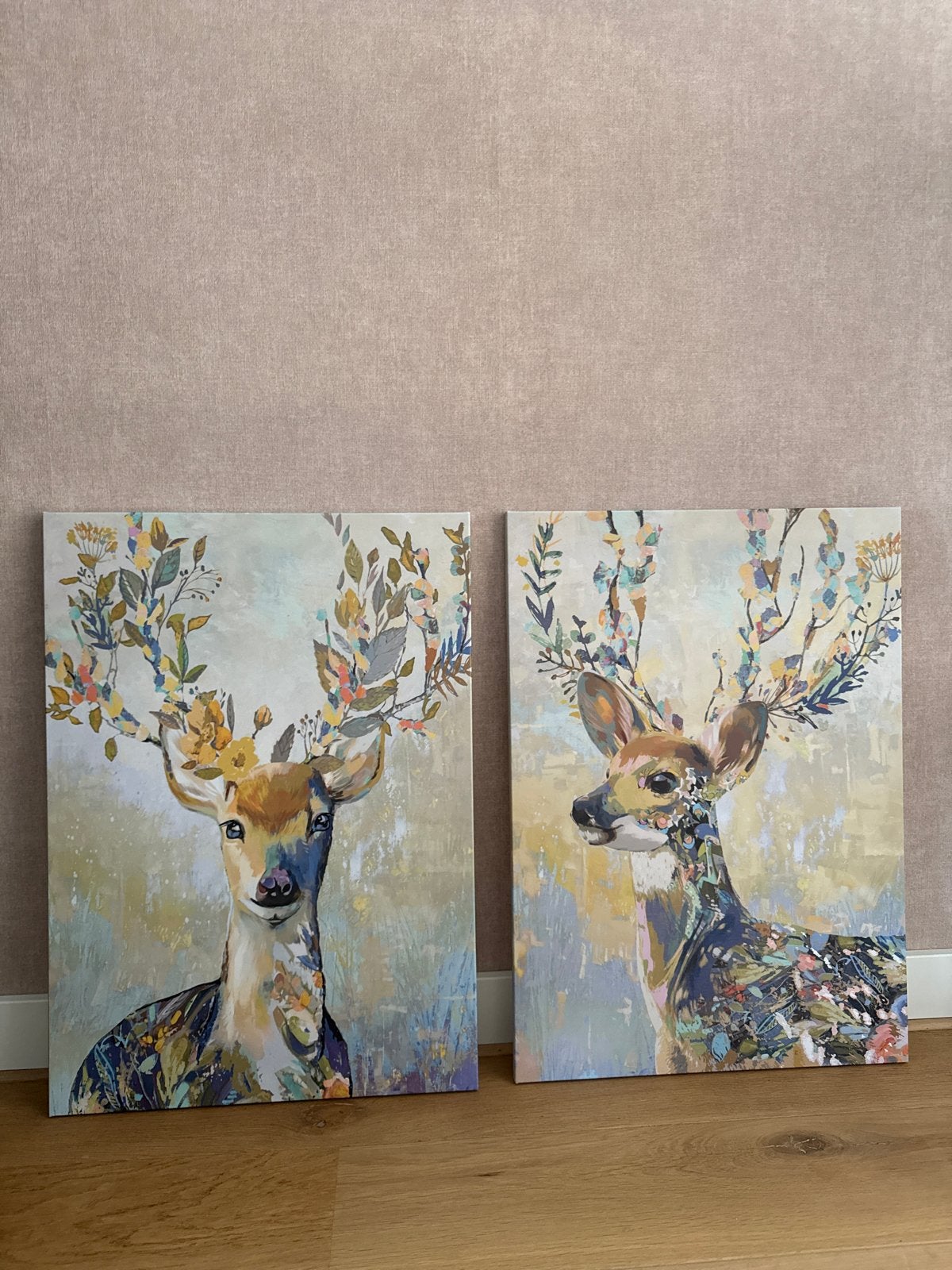 Schilderij met hertjes van IKEA - 50x70 cm, Ophalen, Dieren, Print, Op houten frame