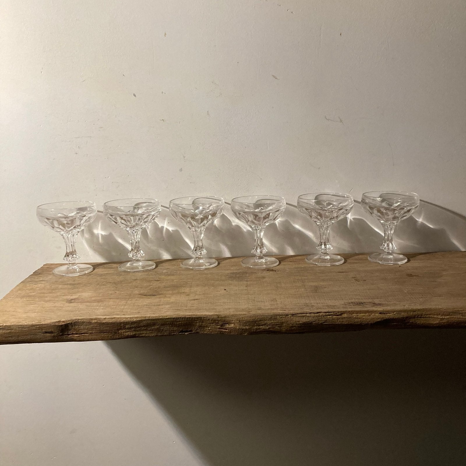 Set klassieke vintage kristallen champagnecoupes, Antiek en Kunst, Ophalen of Verzenden