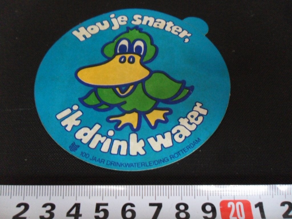 sticker Rotterdam 100 jaar drinkwaterleiding Hou je snater,, Verzamelen, Ophalen of Verzenden, Zo goed als nieuw