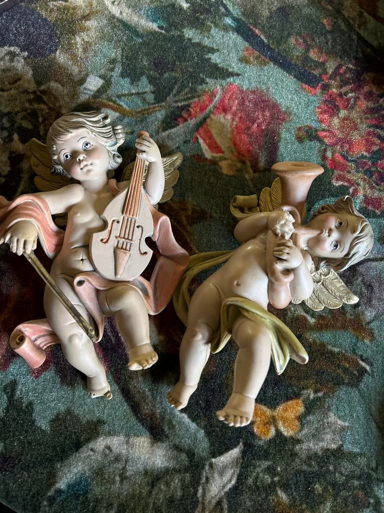 Vintage kunststof engelen beeldjes - 20 cm - Italië, Antiek en Kunst, Ophalen