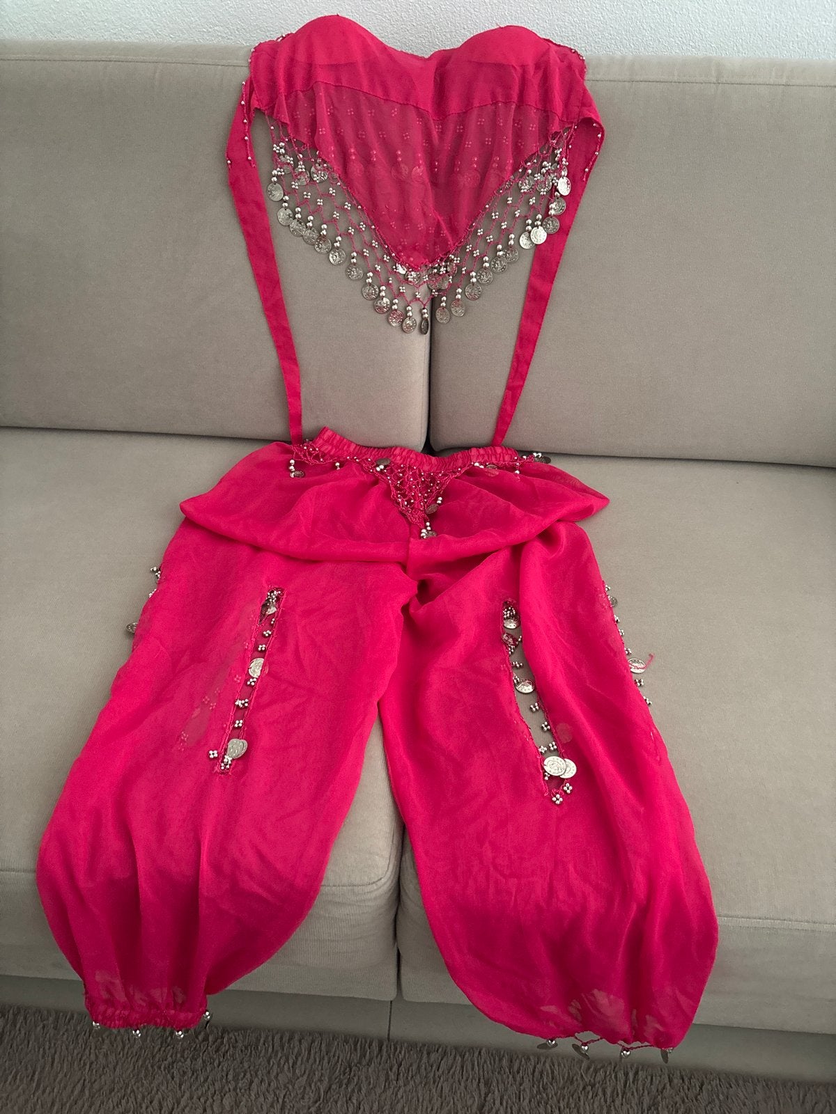 Roze buikdans outfit, Maat 38/40 (M), Carnaval, Ophalen of Verzenden, Zo goed als nieuw