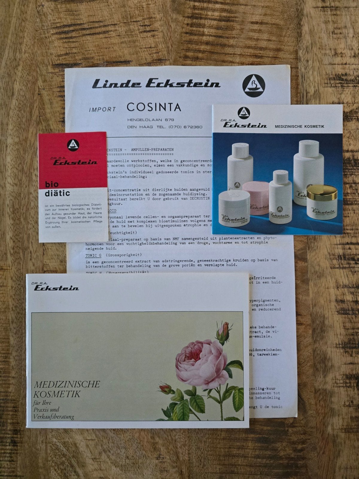 Vintage Dr. Eckstein (Cosinta) Cosmetica Documentatie Set, Ophalen of Verzenden, Gehele gezicht