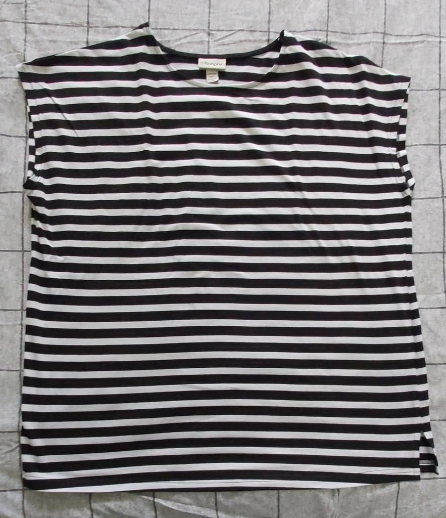 BONPRIX  Zwart Gestreepte T-shirt/Top 44/46 ., Bonprix, Zwart, Maat 42/44 (L), Ophalen of Verzenden