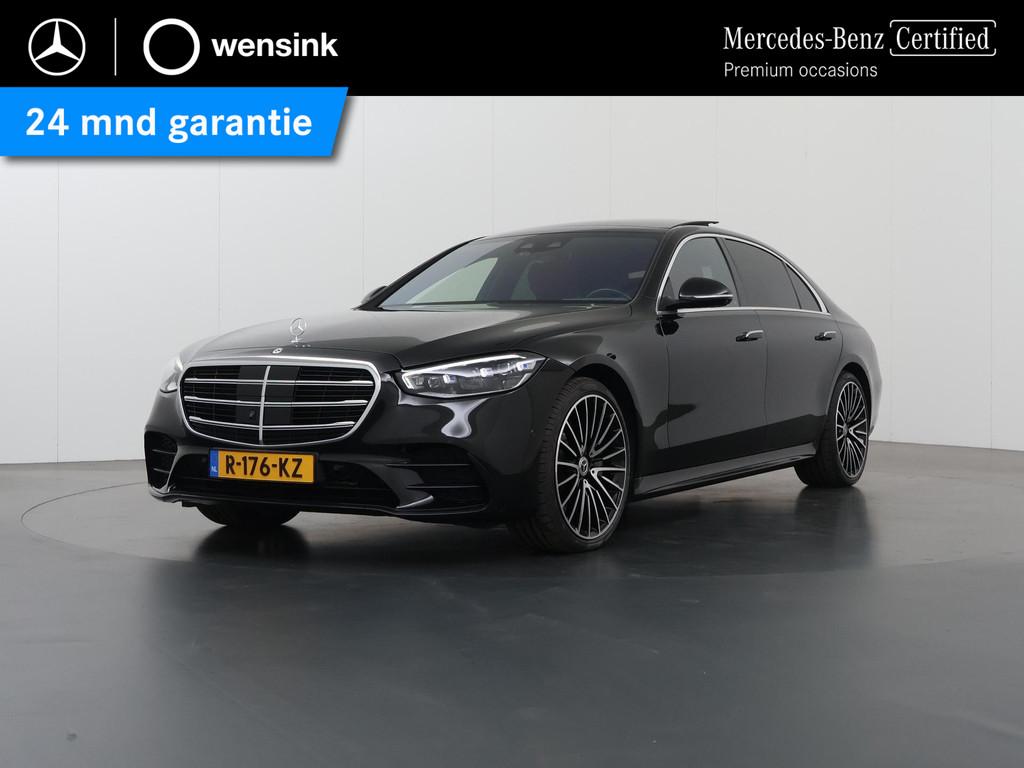 Mercedes-Benz S-klasse 500 4MATIC Lang AMG Line | Premium pl, Auto's, Mercedes-Benz, Gebruikt, Euro 6, 4 stoelen, Zwart