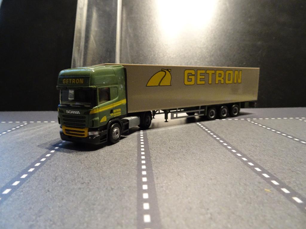 730 herpa scania r getron spijkenisse 1:87 truck trein, Hobby en Vrije tijd, Modelauto's | 1:87, Ophalen of Verzenden, Zo goed als nieuw