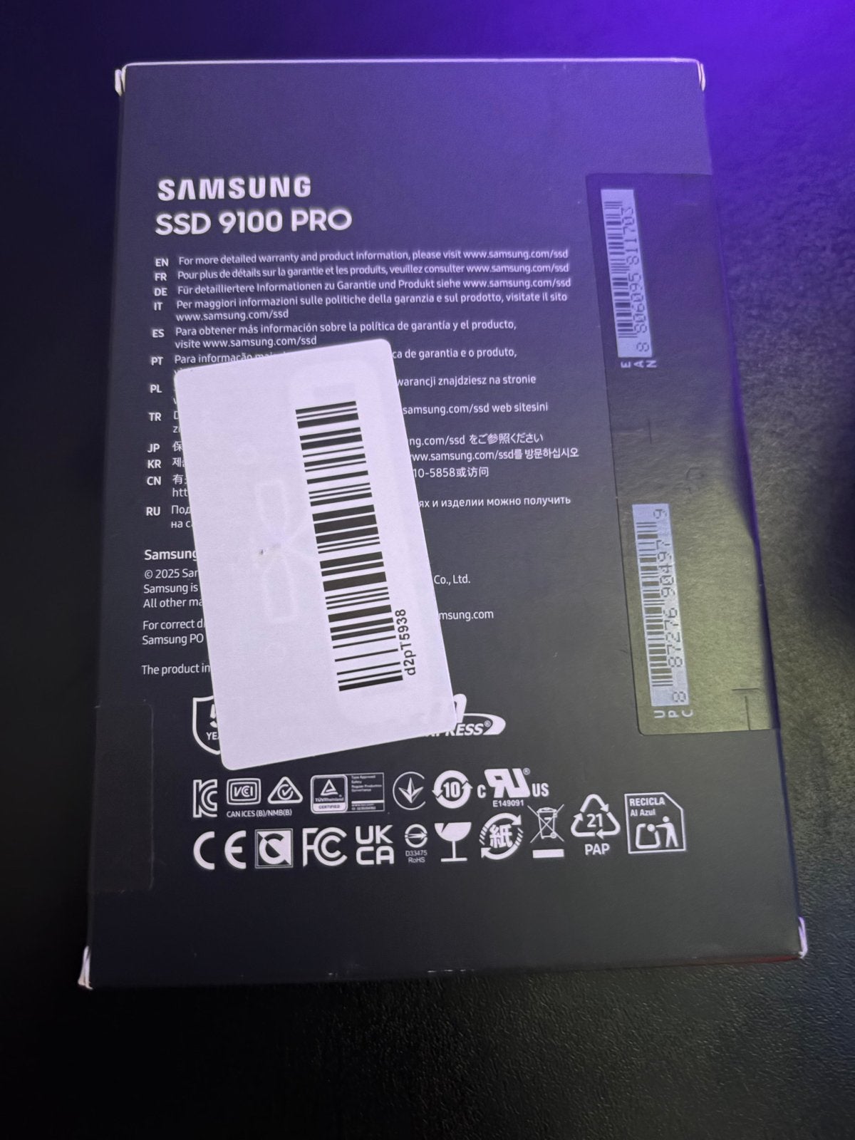 GESEALD! Samsung SSD 9100 Pro 4TB PCIe 5.0 NVMe M.2 SSD, Intern, SSD, Nieuw, Ophalen of Verzenden