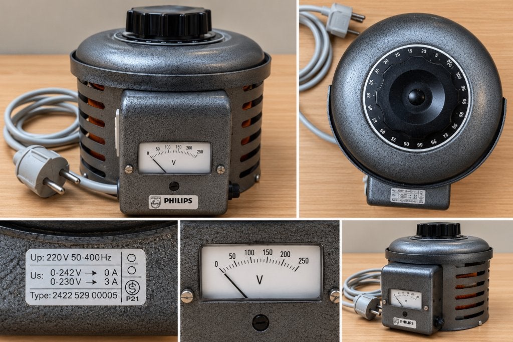 Philips Variac Variabele Transformator 0-230V 3A, Ophalen of Verzenden, Gebruikt