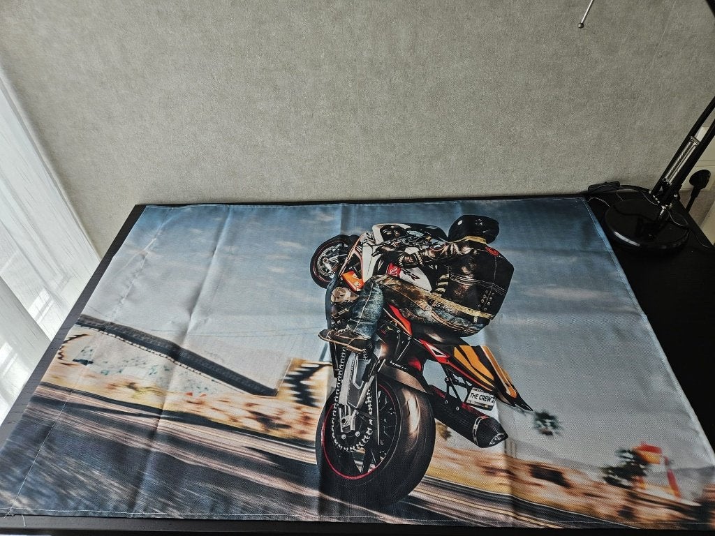 Motor wheelie Vlag 100x70 cm – Wandkleed Garage Mancave, Ophalen of Verzenden, Nieuw