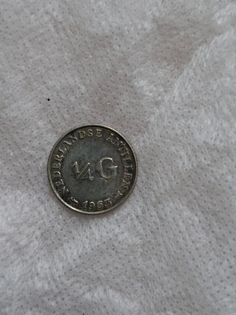 1/4 gulden Nederlandse Antillen, Postzegels en Munten, Munten | Nederland, Ophalen of Verzenden, Koningin Juliana, 25 cent, Zilver