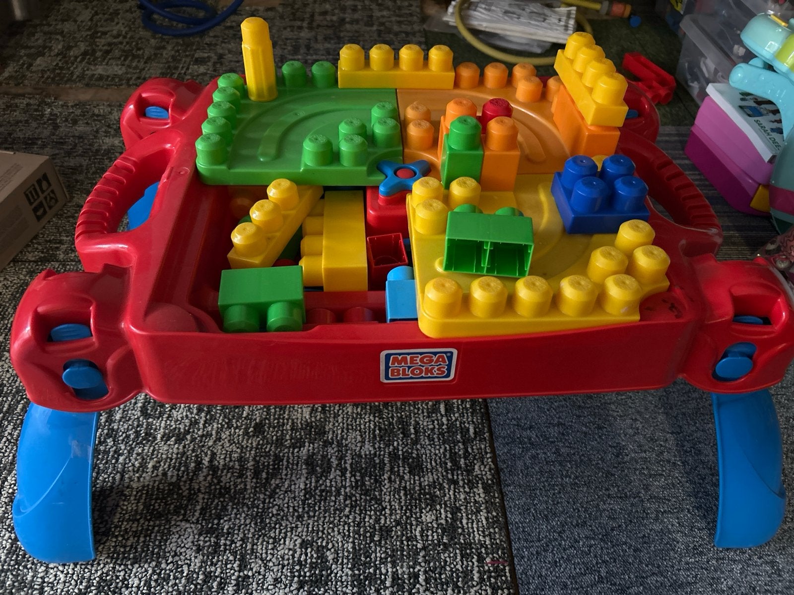 Mega Bloks Opvouwbare Bouwtafel met Blokken, Ophalen of Verzenden, Gebruikt, Megabloks