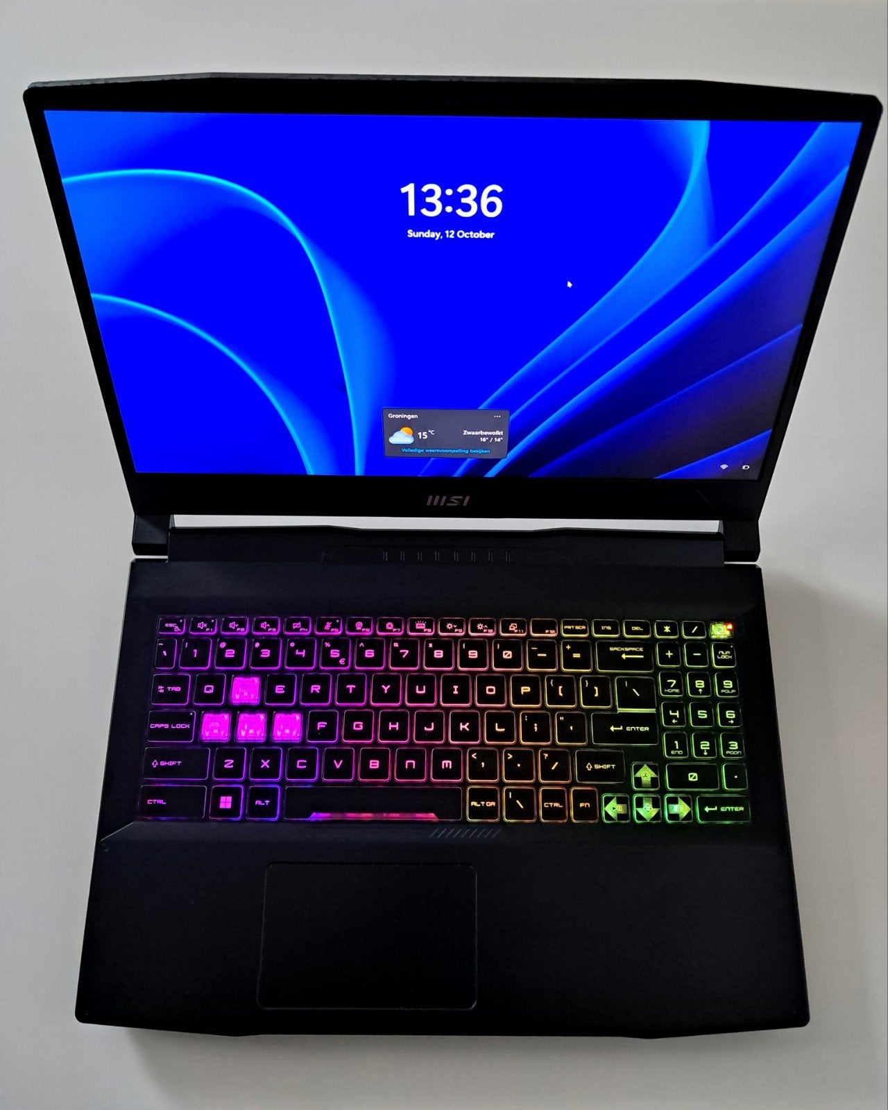 MSI 15.6 inch, Intel Core i7, 16 GB, 1 TB, GeForce RTX 4070, Ophalen, Met videokaart, Qwerty, Zo goed als nieuw