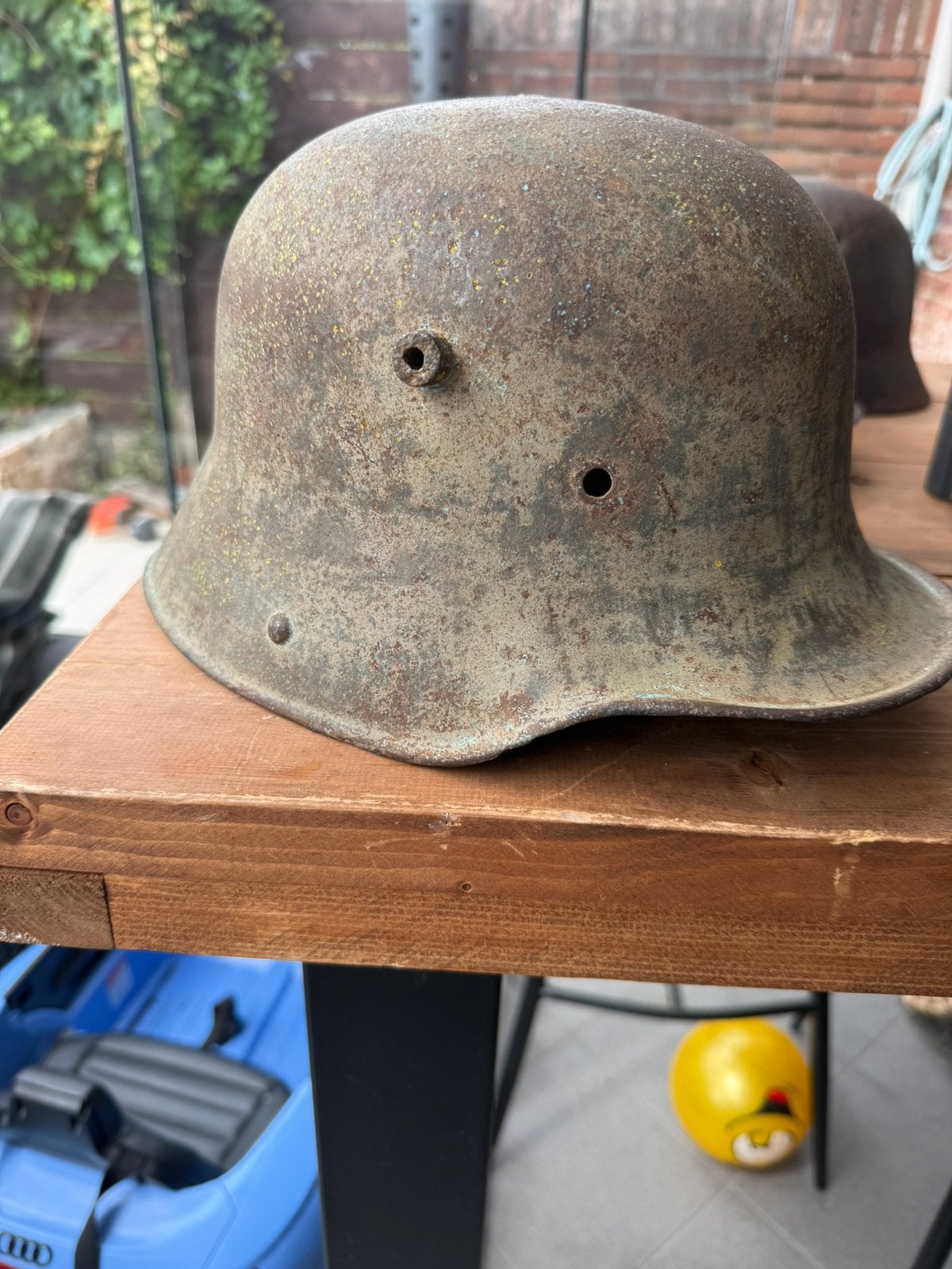 Duitse helm bodemvondst WO1, Verzamelen, Ophalen of Verzenden, Landmacht, Duitsland, Helm of Baret