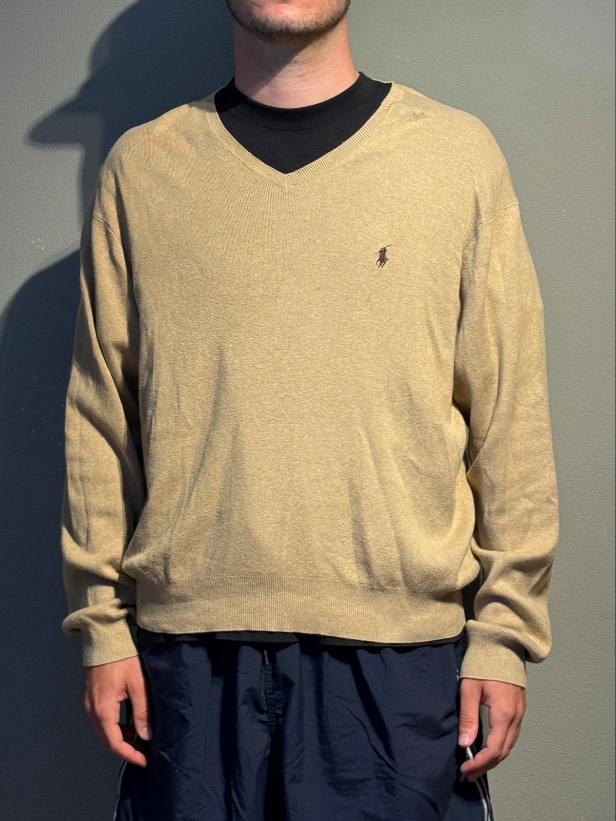 Polo Ralph Lauren V-hals Trui Beige Heren XL, Ophalen of Verzenden, Gedragen, Maat 56/58 (XL), Beige