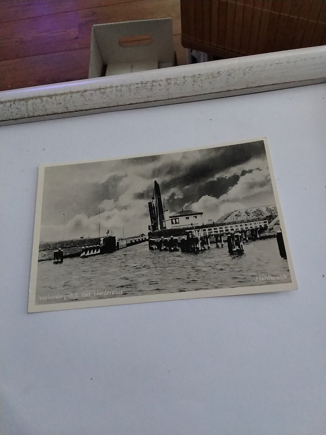 Oude ansichtkaart Harderwijk Verbindingsdijk met Hardersluis, Verzamelen, Ansichtkaarten | Nederland, Ophalen of Verzenden, Voor 1920