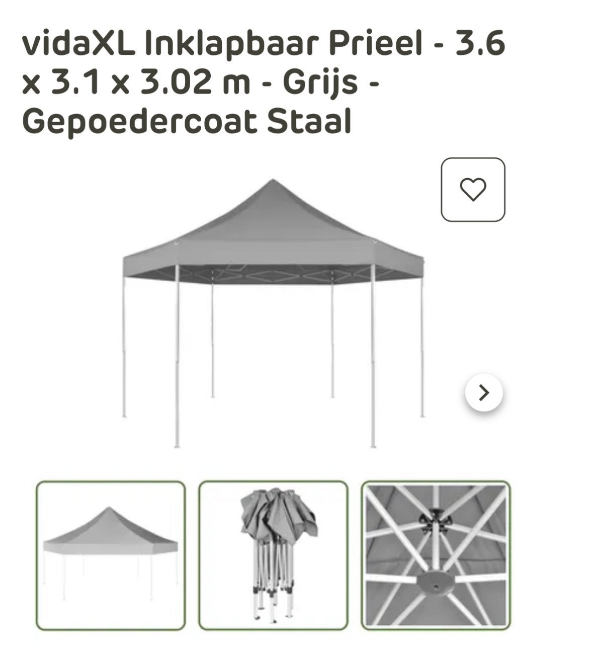 Partytent , prieelvorm, inklapbaar, Ophalen, Zo goed als nieuw, Minder dan 5 meter