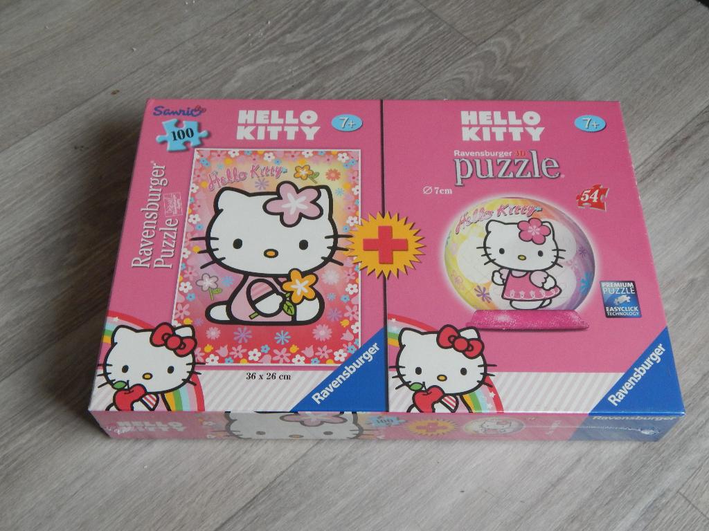 Hello Kitty puzzel en puzzelbal , nieuw, Ophalen of Verzenden, Meer dan 50 stukjes, Nieuw, 6 jaar of ouder