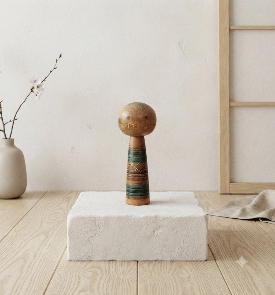 Vintage Akitsu kokeshi van Yamanaka Sanpei, Hout, 13 cm, Verzenden, Japan