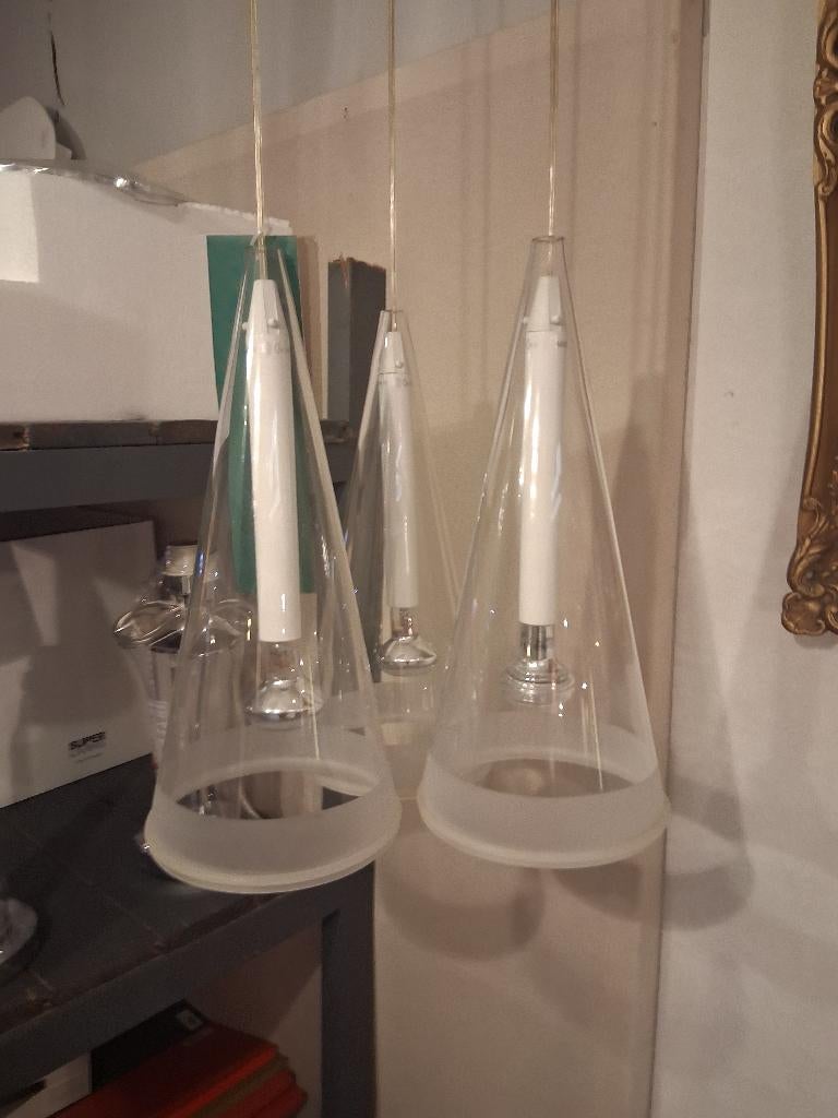 De Flos Fucsia hanglampenset, Ophalen, Design, Zo goed als nieuw, Glas