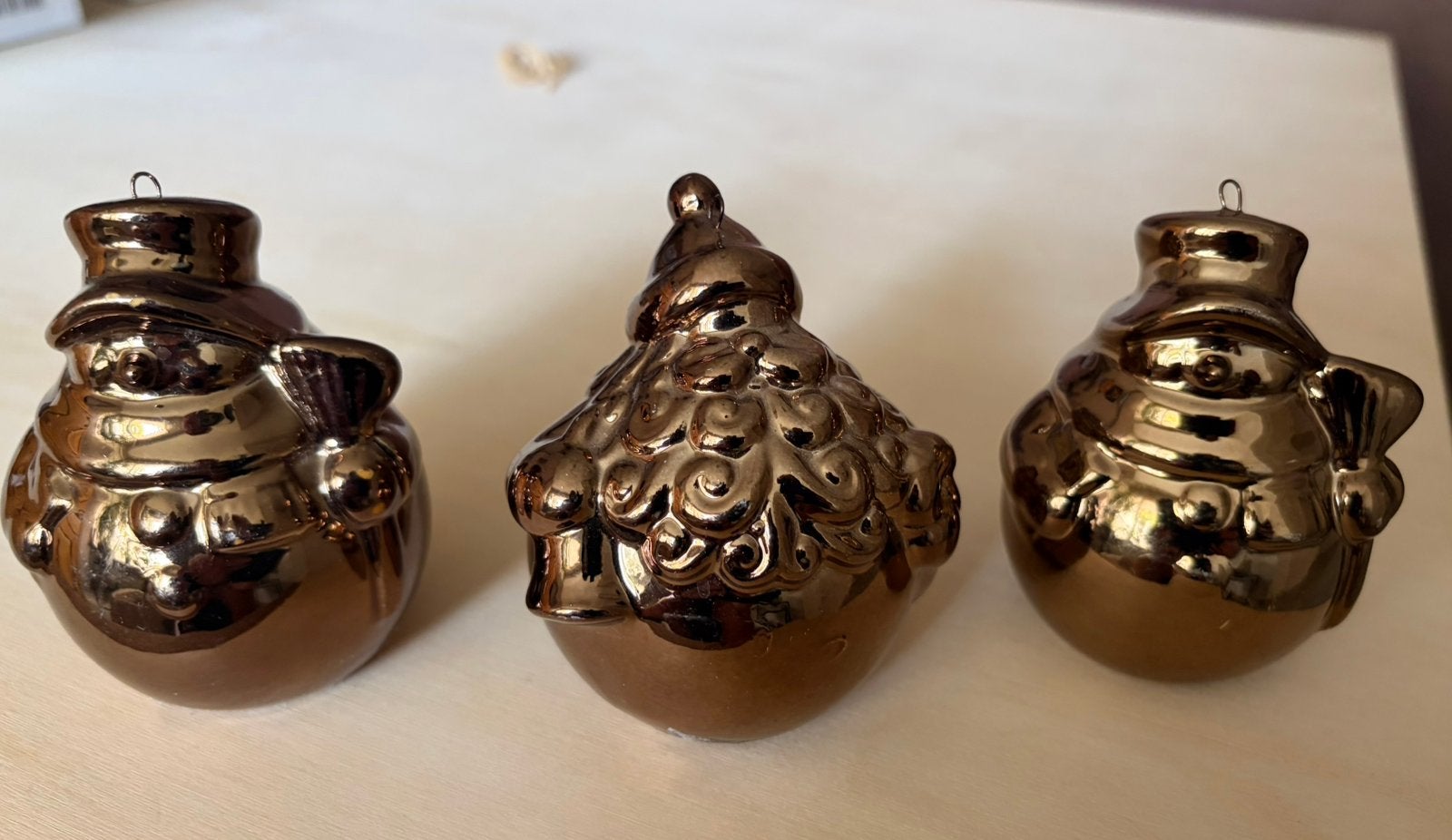 3 brons kleurige kerstbeeldjes, Ophalen of Verzenden, Zo goed als nieuw