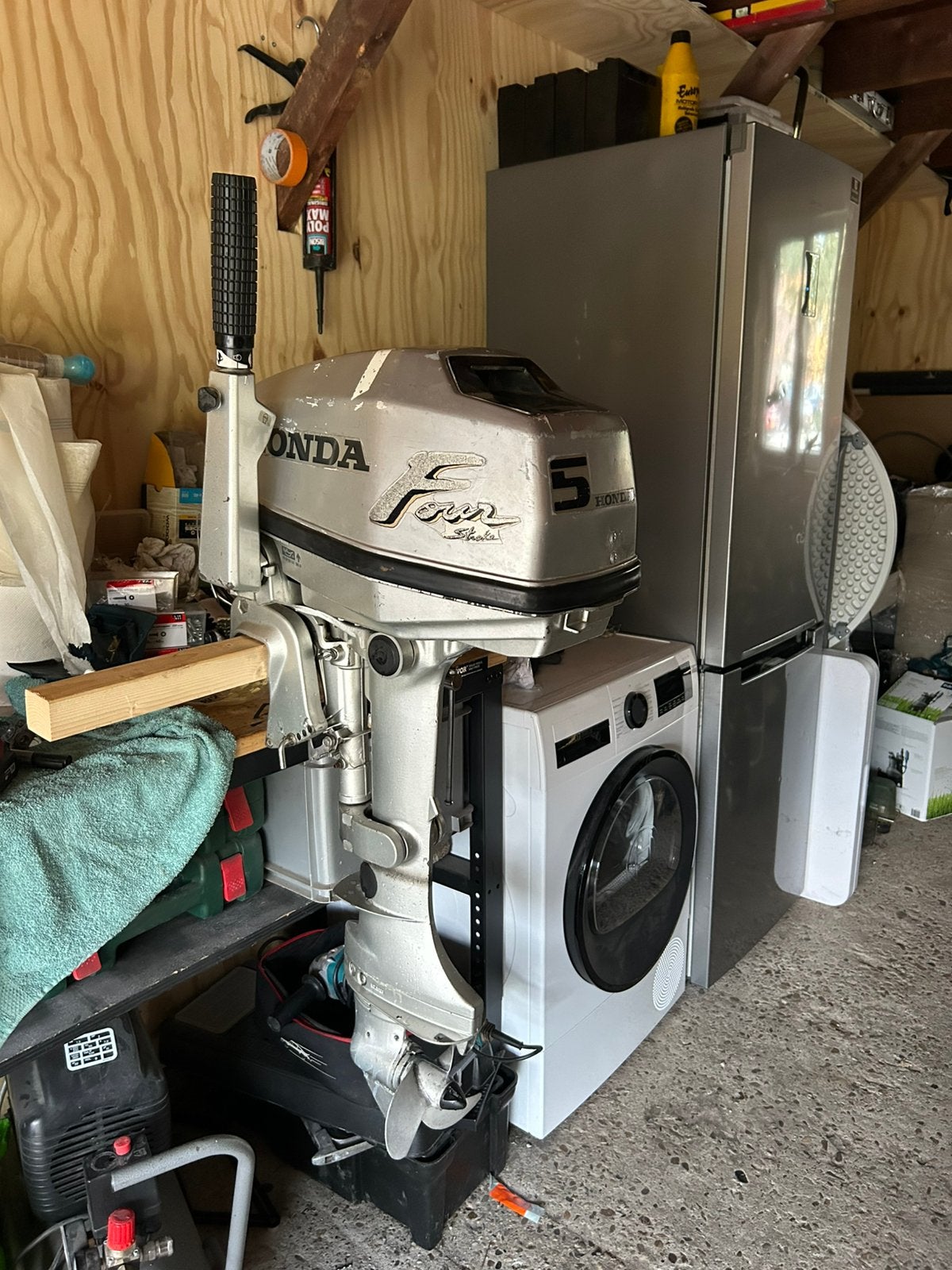 Honda 5pk buitenboordmotor, Watersport en Boten, Bootonderdelen, Ophalen, Gebruikt, Overige typen, Motorboot