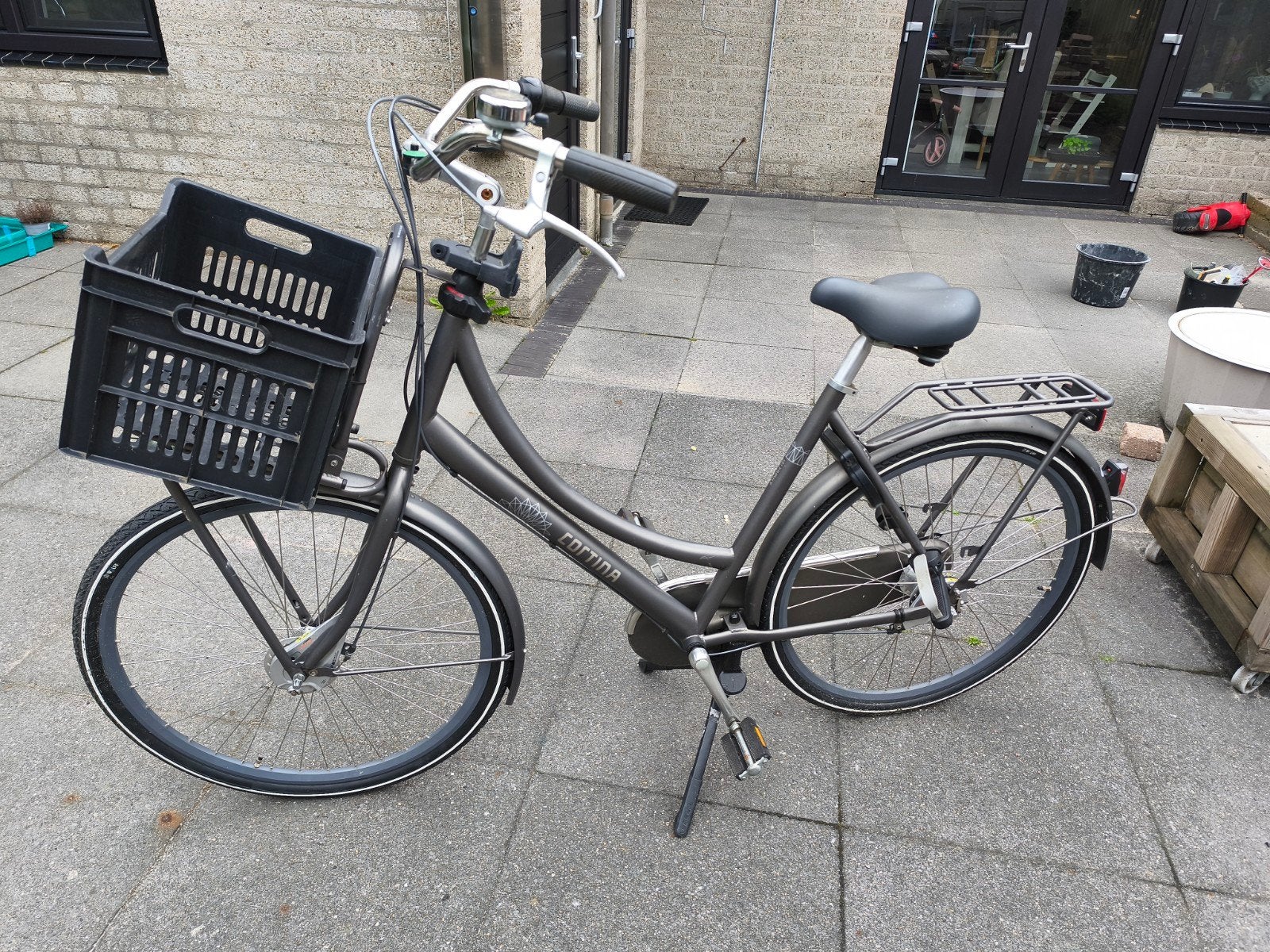 Cortina Mamafiets Model 2018 met kinderzitjes en windscherm, Fietsen en Brommers, Fietsen | Dames | Moederfietsen, 2 zitjes, Gebruikt