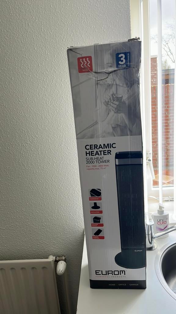 Eurom ceramic heater. Sub - heat 2000 Tower, Ophalen, Overige soorten, Elektrisch, Zo goed als nieuw