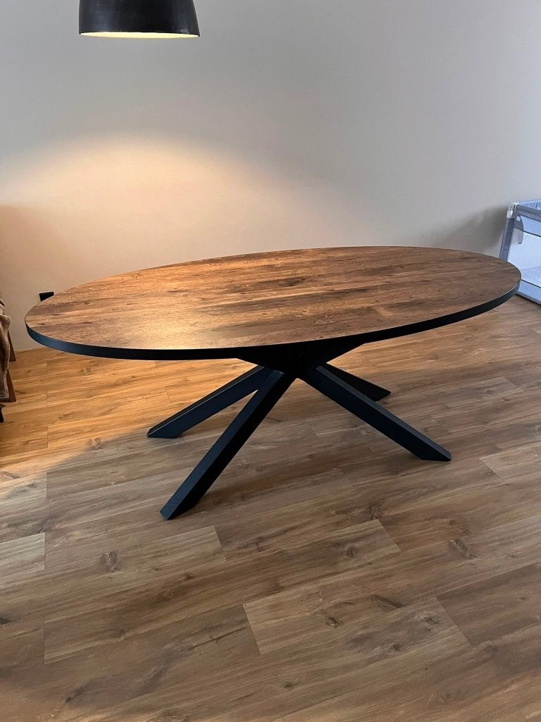 Ovale eettafel, Ophalen, Gebruikt, 100 tot 150 cm, Vijf personen of meer