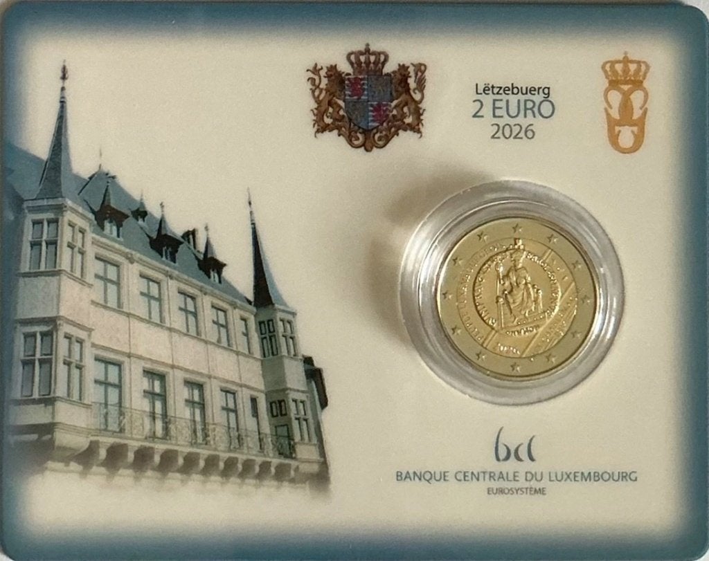 Luxemburg 2026 – Uitreiking Karel de Grote prijs - coincard, Postzegels en Munten, Munten | Europa | Euromunten, Ophalen of Verzenden