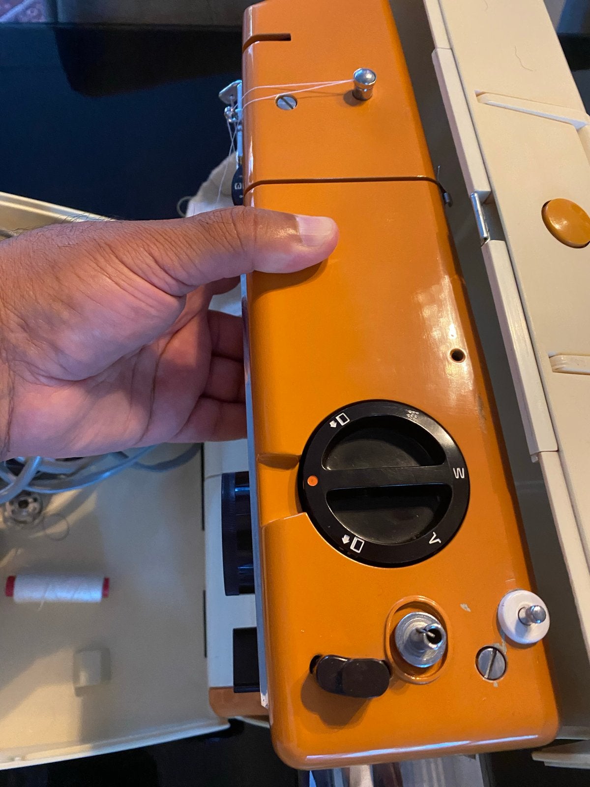 Lewenstein Compacta 3 Naaimachine - Vintage Oranje, Hobby en Vrije tijd, Ophalen of Verzenden, Gebruikt, Naaimachine, Lewenstein
