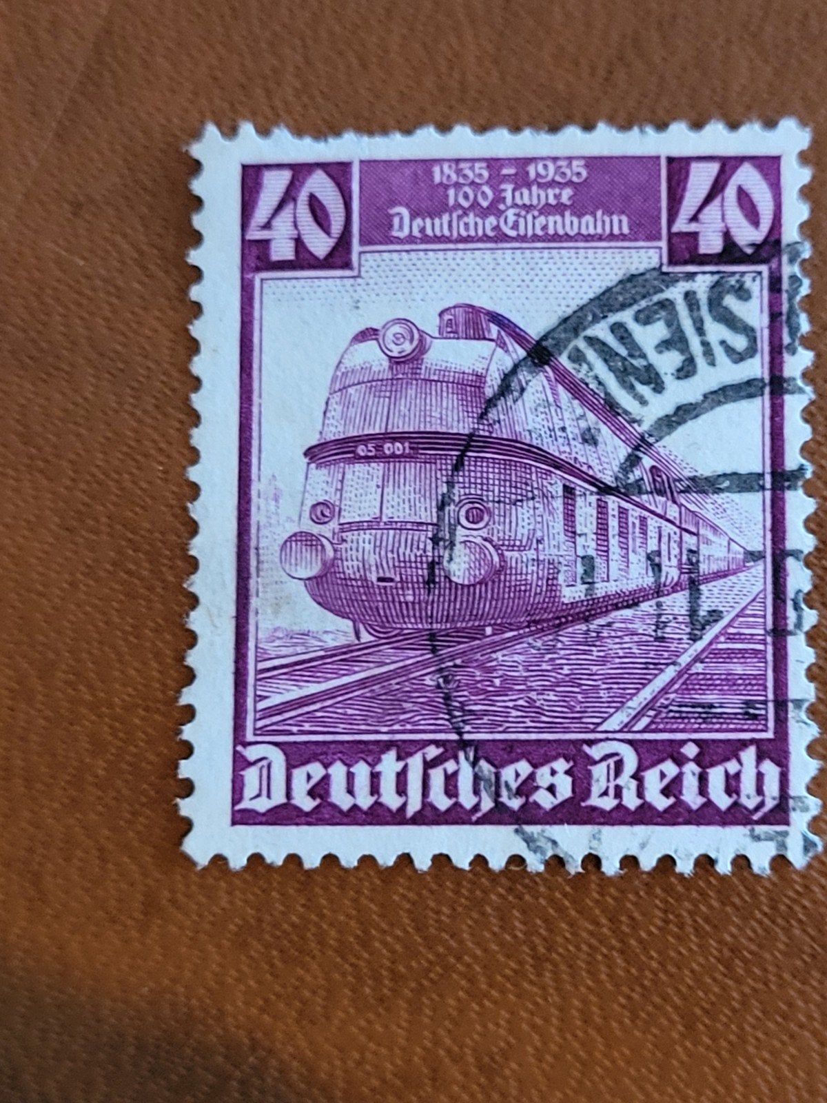 Duitse postzegel 1935 - 100 jaar Duitse spoorwegen, Ophalen of Verzenden, Duitse Keizerrijk, Gestempeld