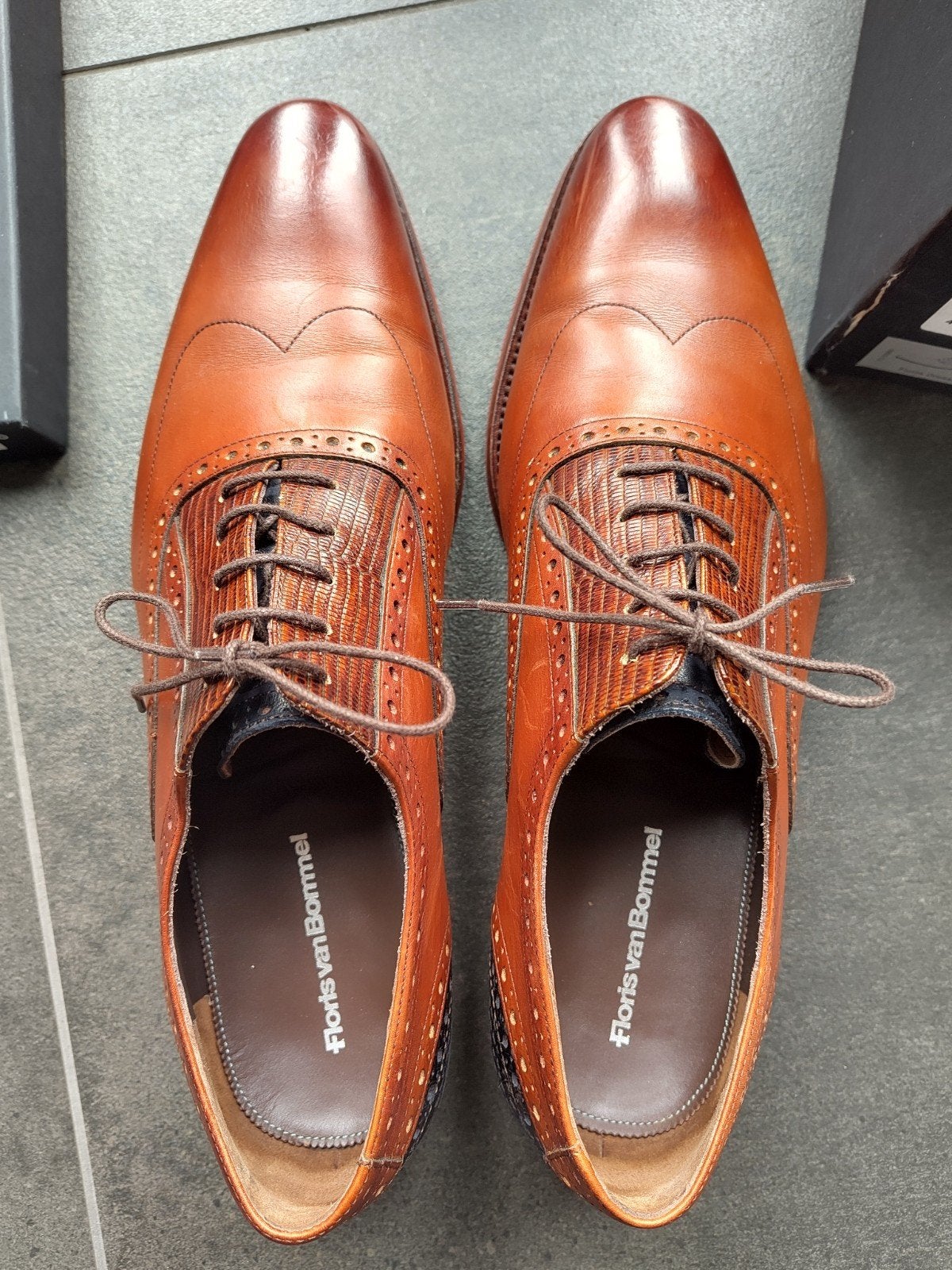 Floris van Bommel Nette Schoenen Cognac Maat 45, Ophalen, Bruin, Floris van Bommel, Zo goed als nieuw