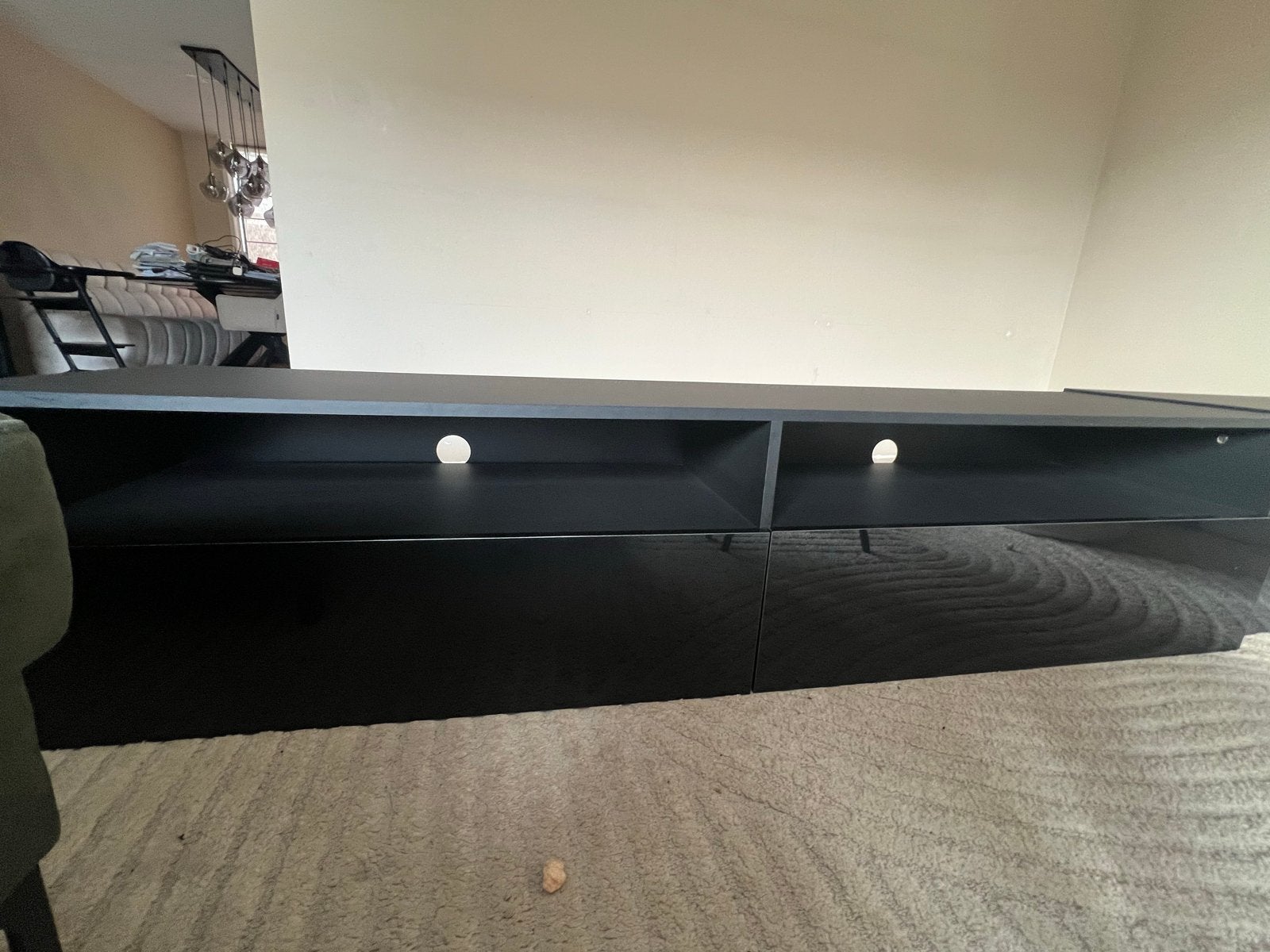 Meubella Antrix TV-meubel Zwart - 270 cm, Ophalen, Gebruikt, 200 cm of meer, Minder dan 100 cm