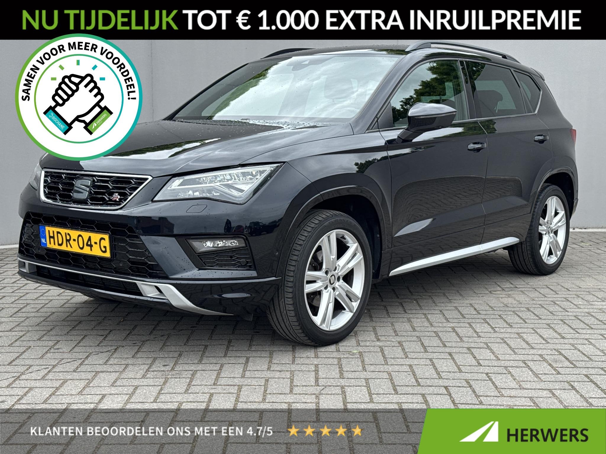 SEAT Ateca 1.5 TSI FR Business Intense / Elekt. Wegklapbare, Auto's, 4 cilinders, 150 pk, Zwart, 19 km/l