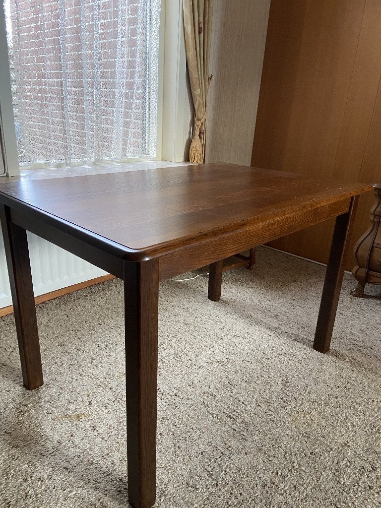 Vintage Houten eettafel 120 x 80cm, Huis en Inrichting, Ophalen, Gebruikt, 100 tot 150 cm, 50 tot 100 cm