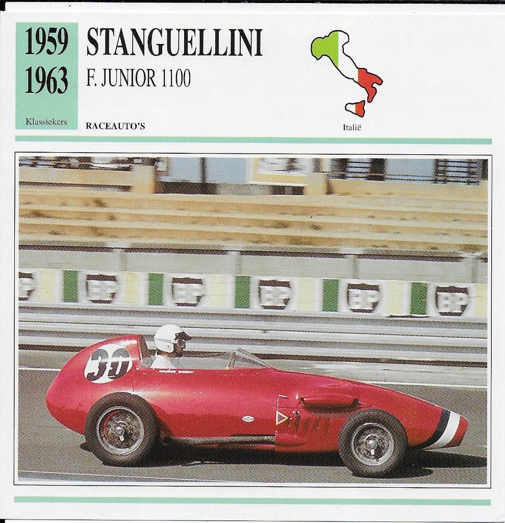 Ma881 autokaart stanguellini f junior 1100 ( 1959 - 1963), Ophalen of Verzenden, Zo goed als nieuw, Auto's