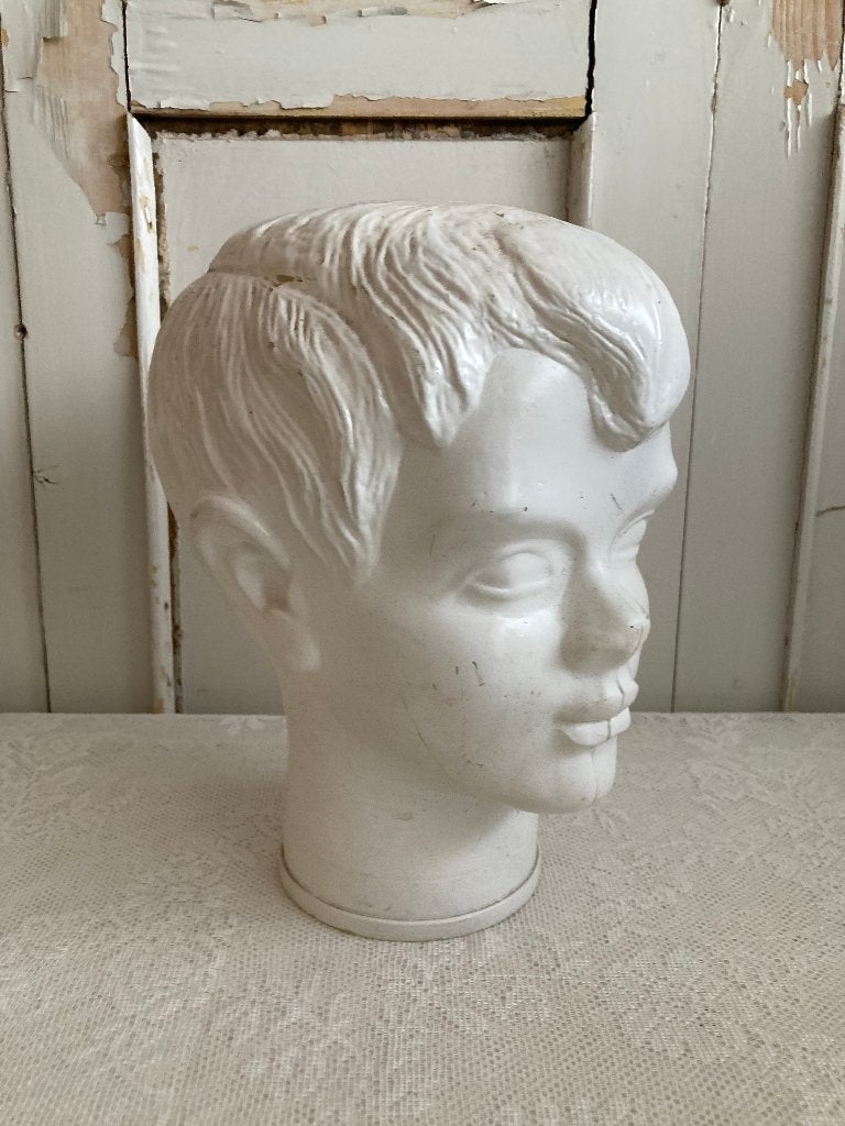 Brocante glazen hoofd - hoedenhoofd - pruikenhoofd, Huis en Inrichting, Woonaccessoires | Overige, ---, Ophalen of Verzenden, Glas