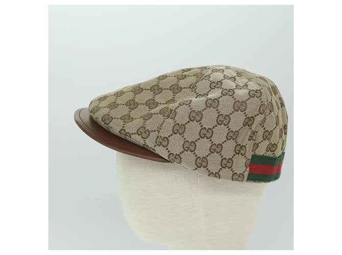 Gucci Pet met GG-monogram en Web-streep, Kleding | Dames, Ophalen of Verzenden, Gedragen, 58 cm (L, 7¼ inch) of meer, Pet