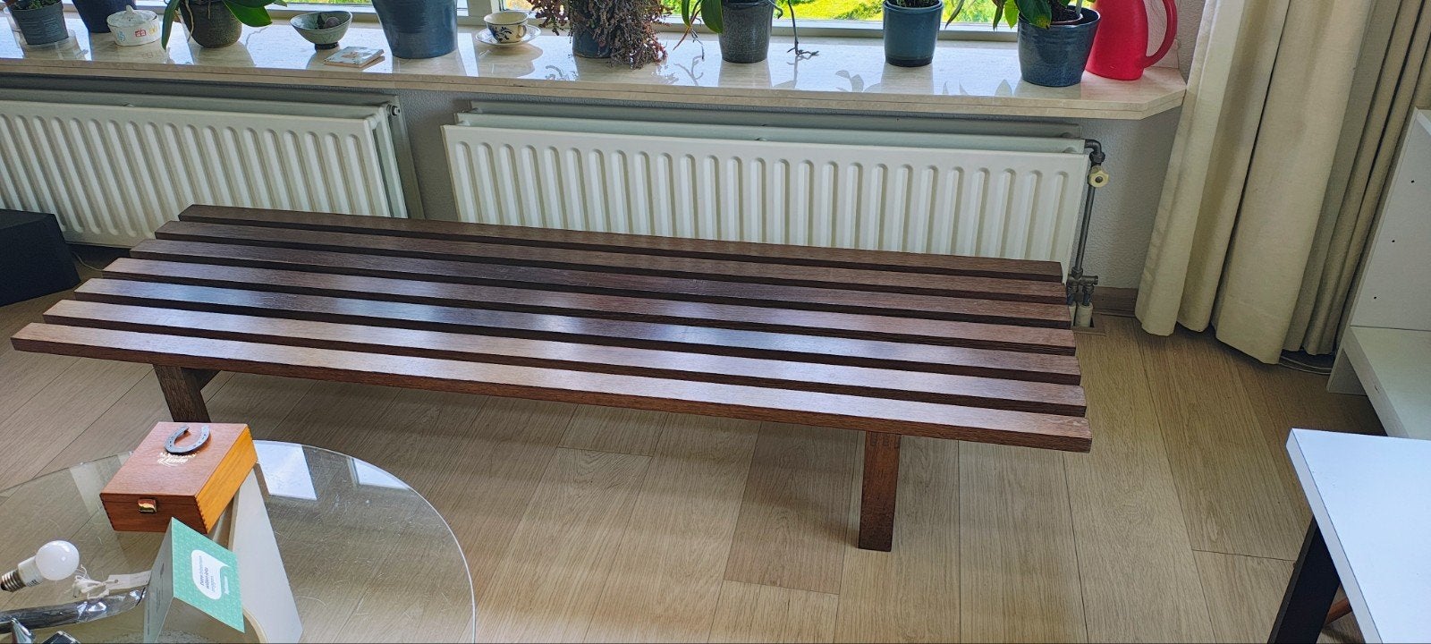 te koop: Martin Visser wengé BZ lattenbank, Spectrum '60, Ophalen, Gebruikt, Modern, Scandinavisch, Minder dan 75 cm