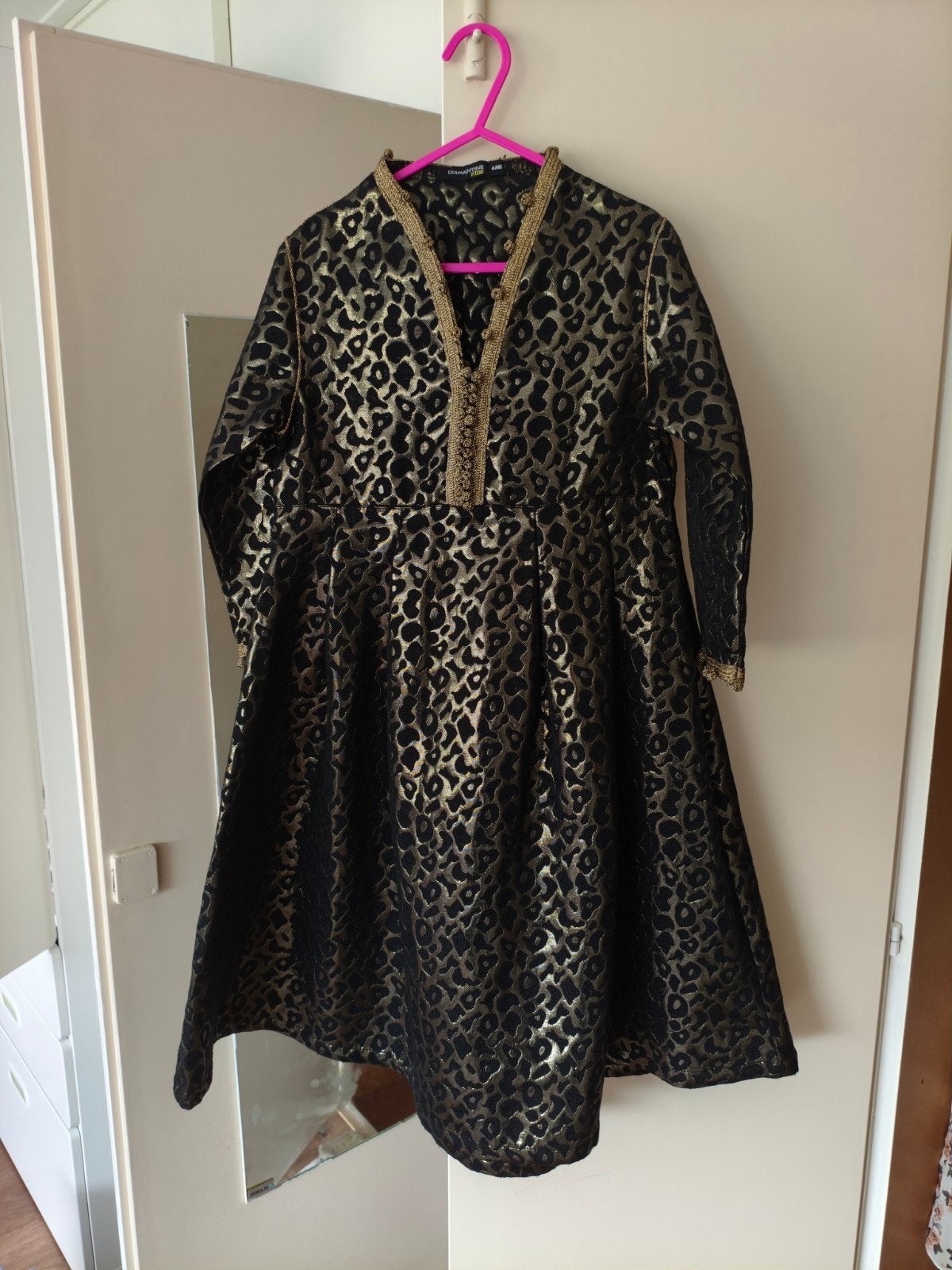 Elegante Marokkaanse jurk voor meisjes - Zwart/Goud, Kinderen en Baby's, Ophalen of Verzenden, Zo goed als nieuw, Onbekend, Meisje