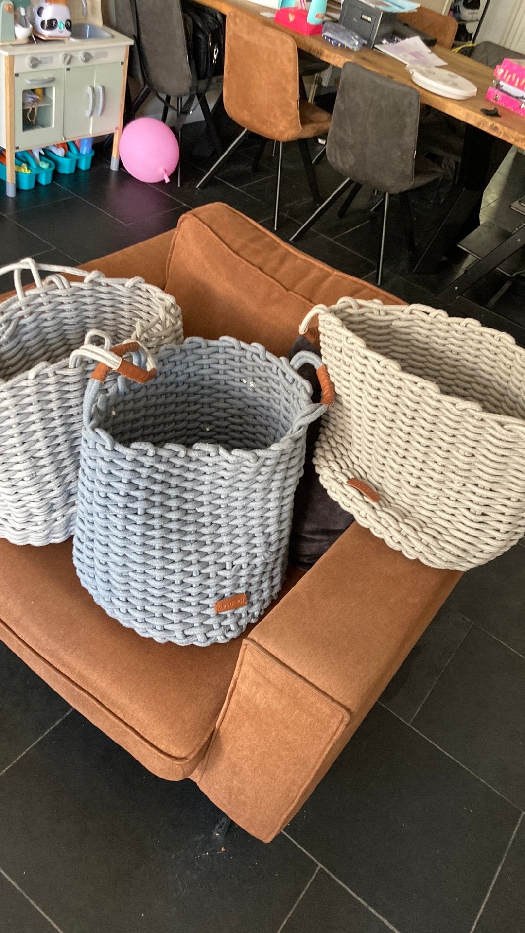 3 Kids depot manden. Gevlochten in nette staat, Ophalen, Gebruikt, Overige merken, Overige typen