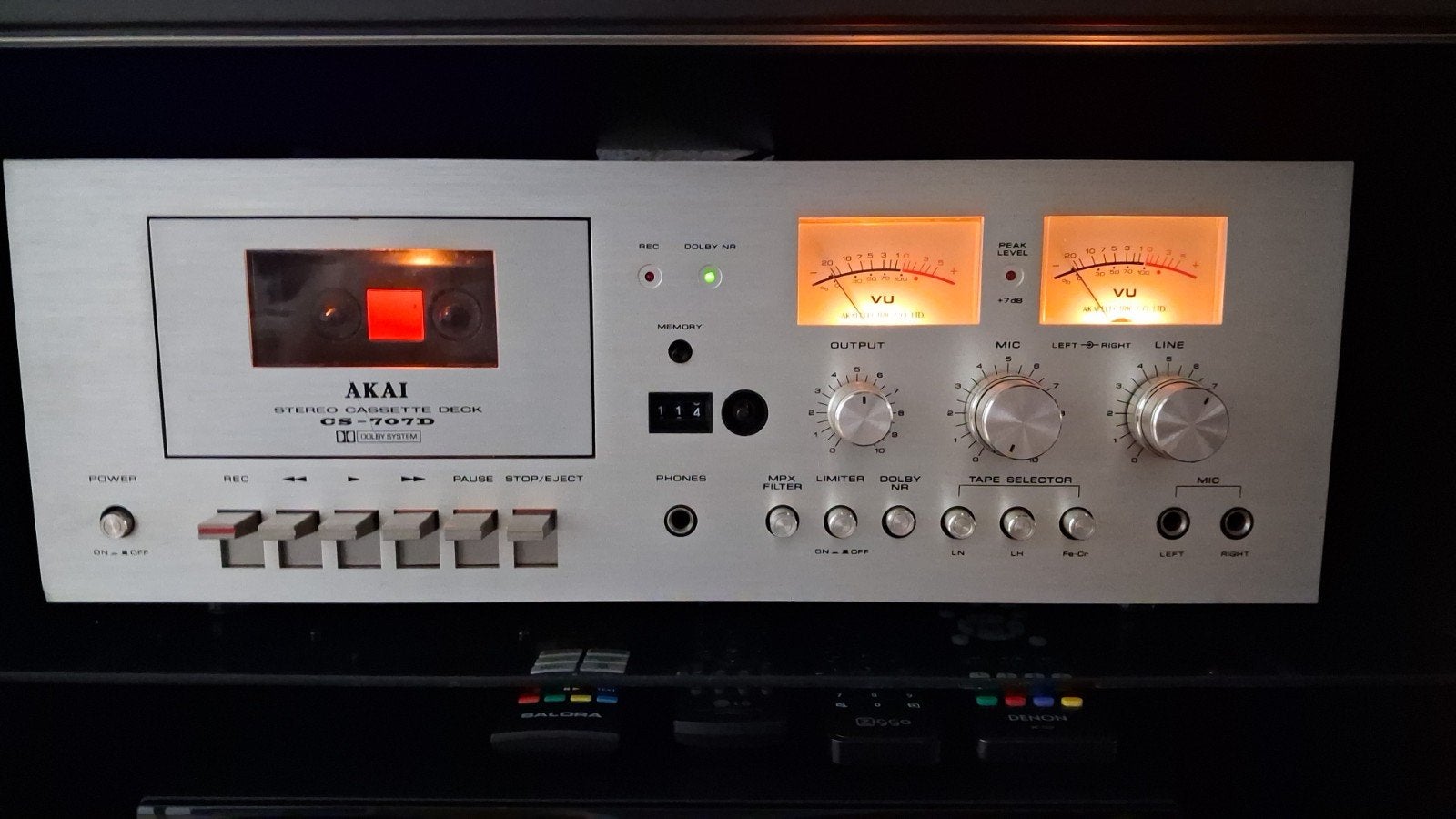 Akai CS-707D Stereo Cassette Deck, Ophalen, Enkel, Akai, Tape counter