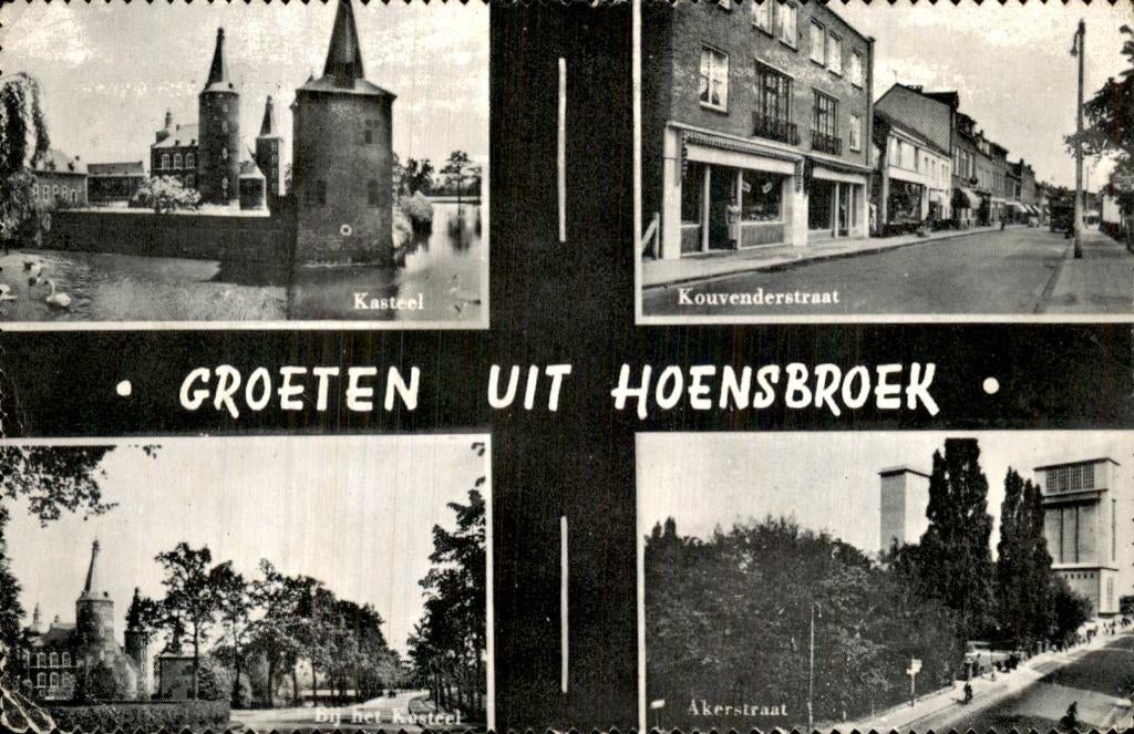 Hoensbroek - Kasteel - Bij het kasteel, Ophalen of Verzenden, 1960 tot 1980, Gelopen, Limburg