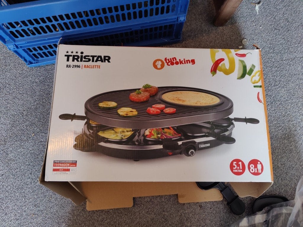 Tristar RA-2996 Raclette & Gourmetstel (1200W – 8 Pers), Witgoed en Apparatuur, Ophalen, Nieuw, 8 personen of meer