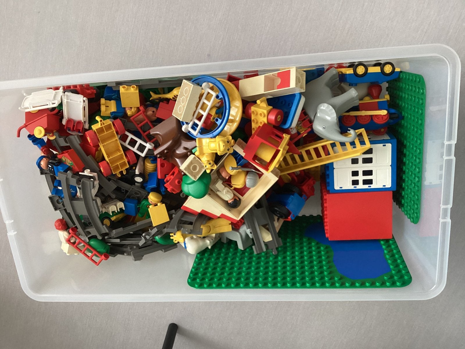 Grote bak met vintage duplo, Ophalen, Gebruikt, Duplo