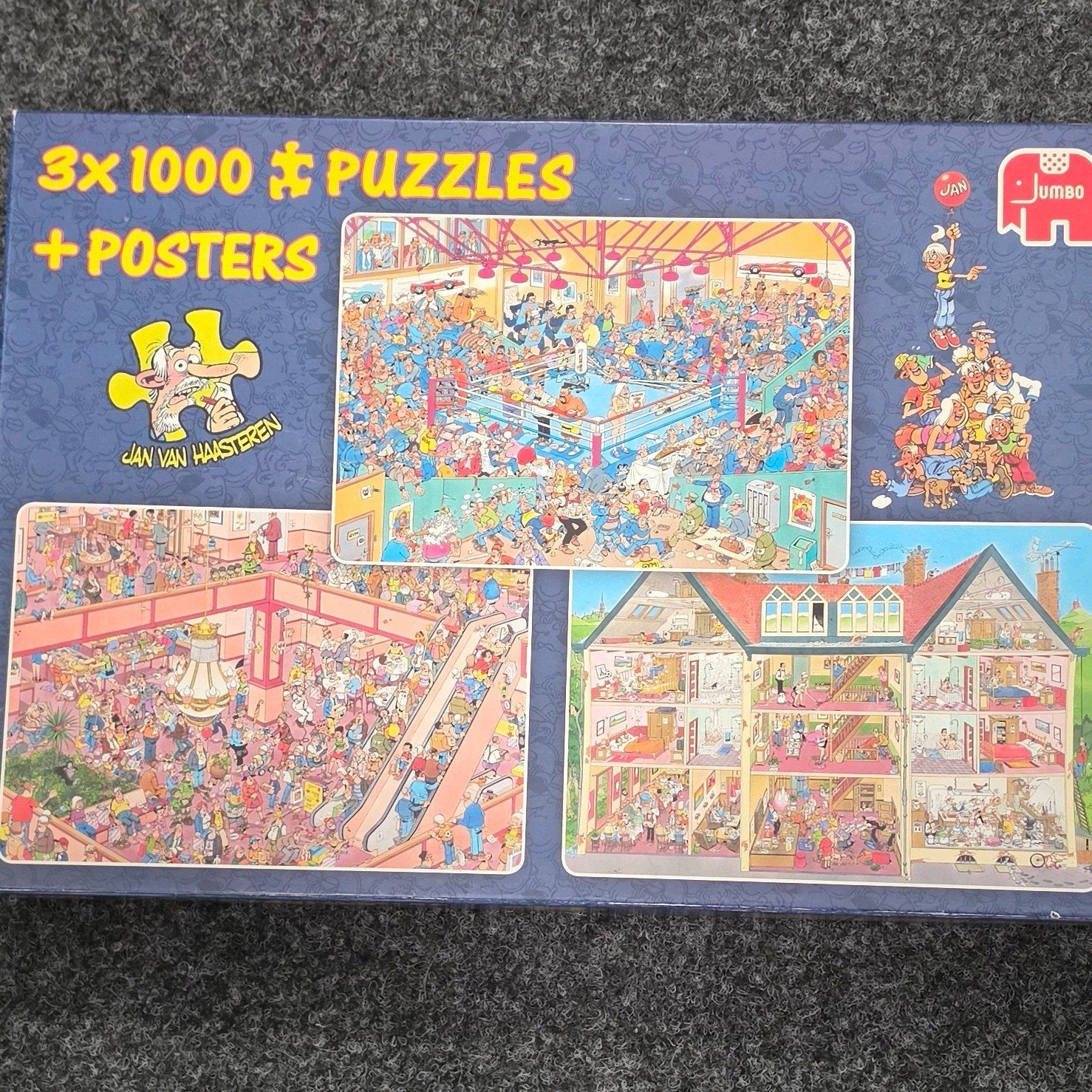 Jan van Haasteren 3x1000 stukjes puzzels + posters, Ophalen of Verzenden