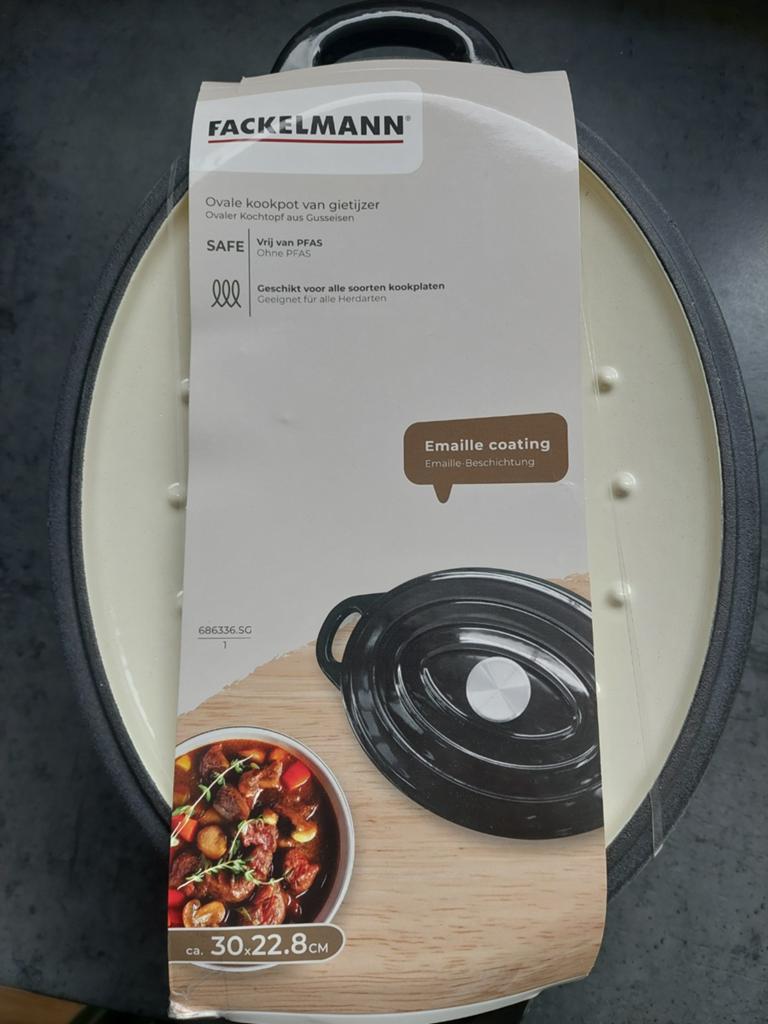 Fackelmann kookpot van gietijzer, Gietijzer, Nieuw, Ophalen of Verzenden, Keramische plaat