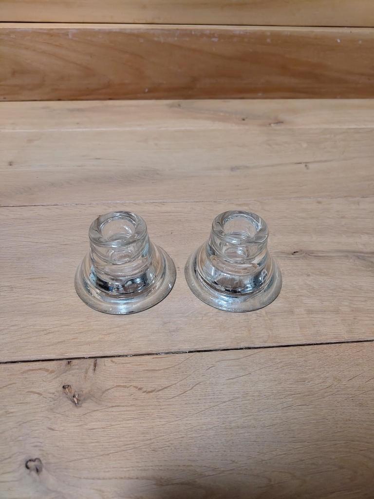 2 kaars standaarden - glas, Ophalen, Overige materialen, Overige kleuren, Zo goed als nieuw