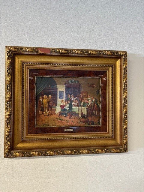 Familie, eten en drinken, Ophalen, Doek, Portret of Personen, Oud hollands